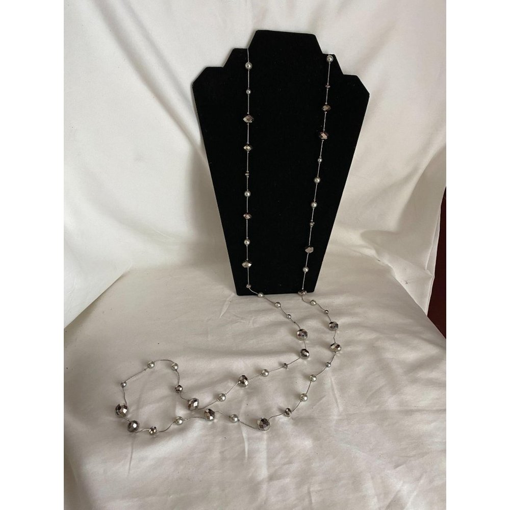 Beautiful long 60" long beaded necklace by VCLM